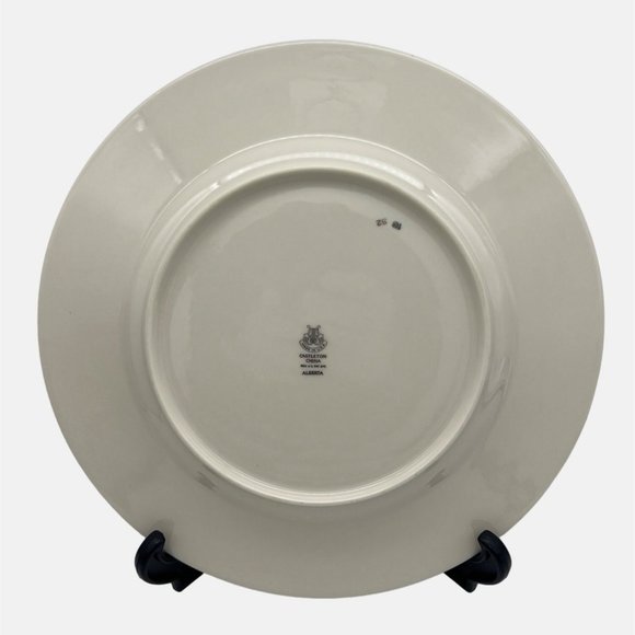 Castleton China Alberta Pair Dinner Plates USA Leaves Design Gold Trim 10.75" - Picture 5 of 6